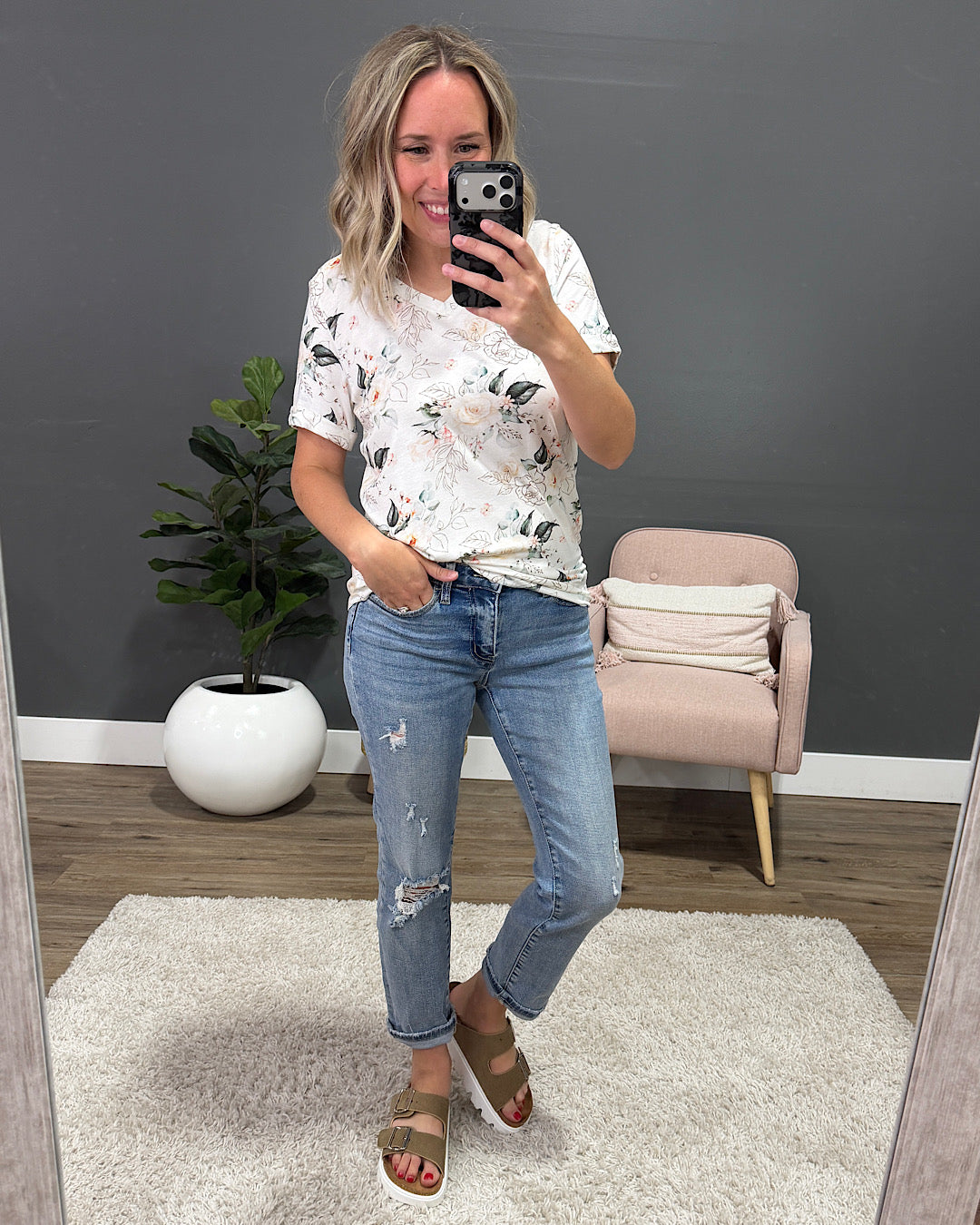 NEW! Sophie V Neck Top - Vintage Floral Michelle Mae