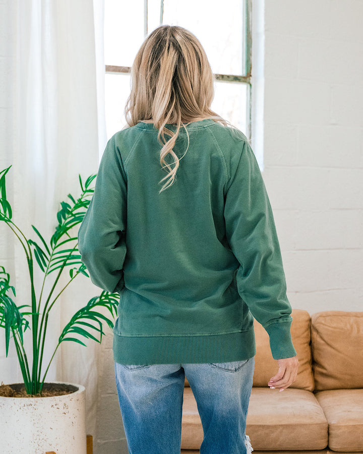 Girlfriend Crewneck Sweatshirt - Hunter Green  Zenana   