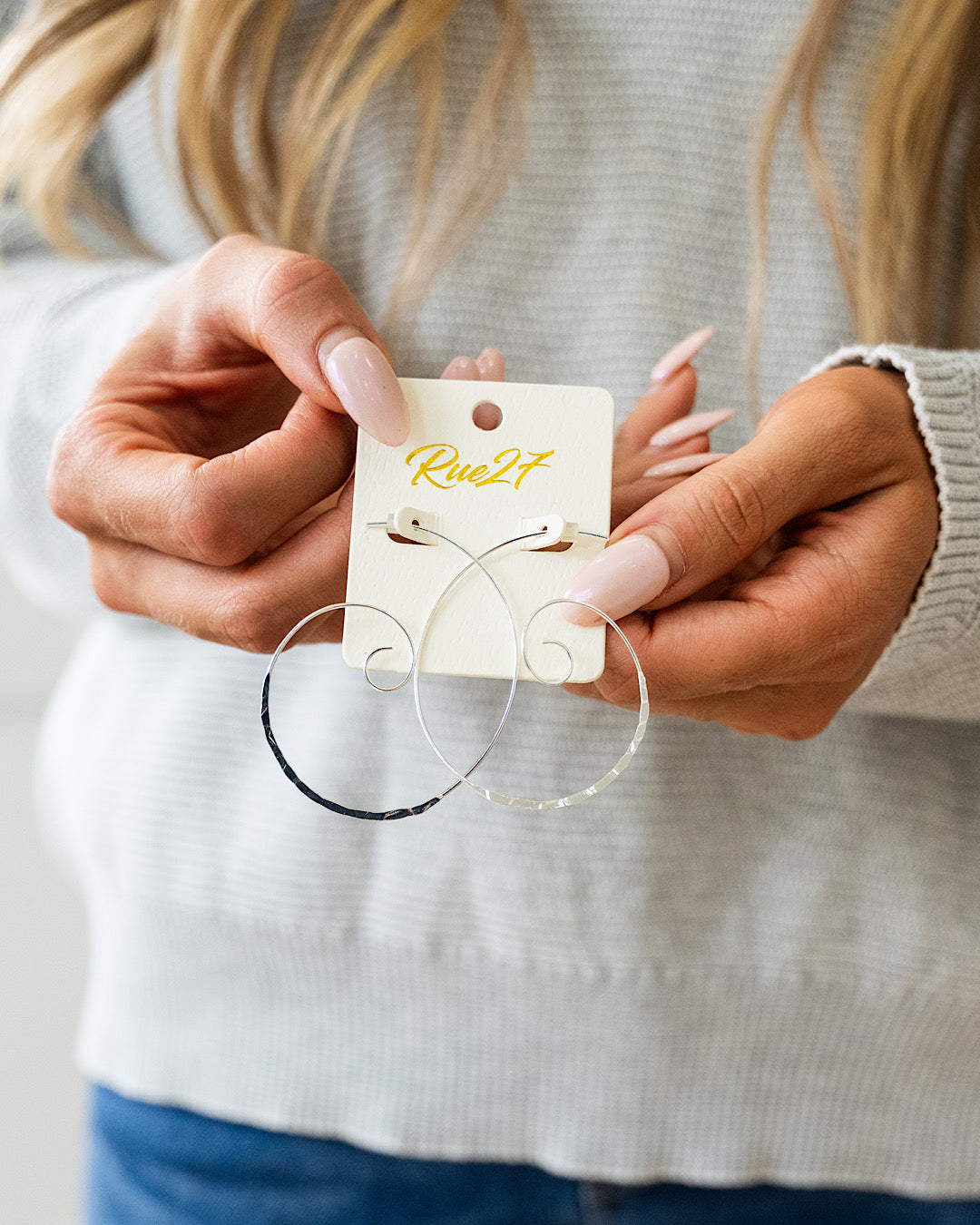 Silver Spiral Hoop Earring Trendy Wholesale