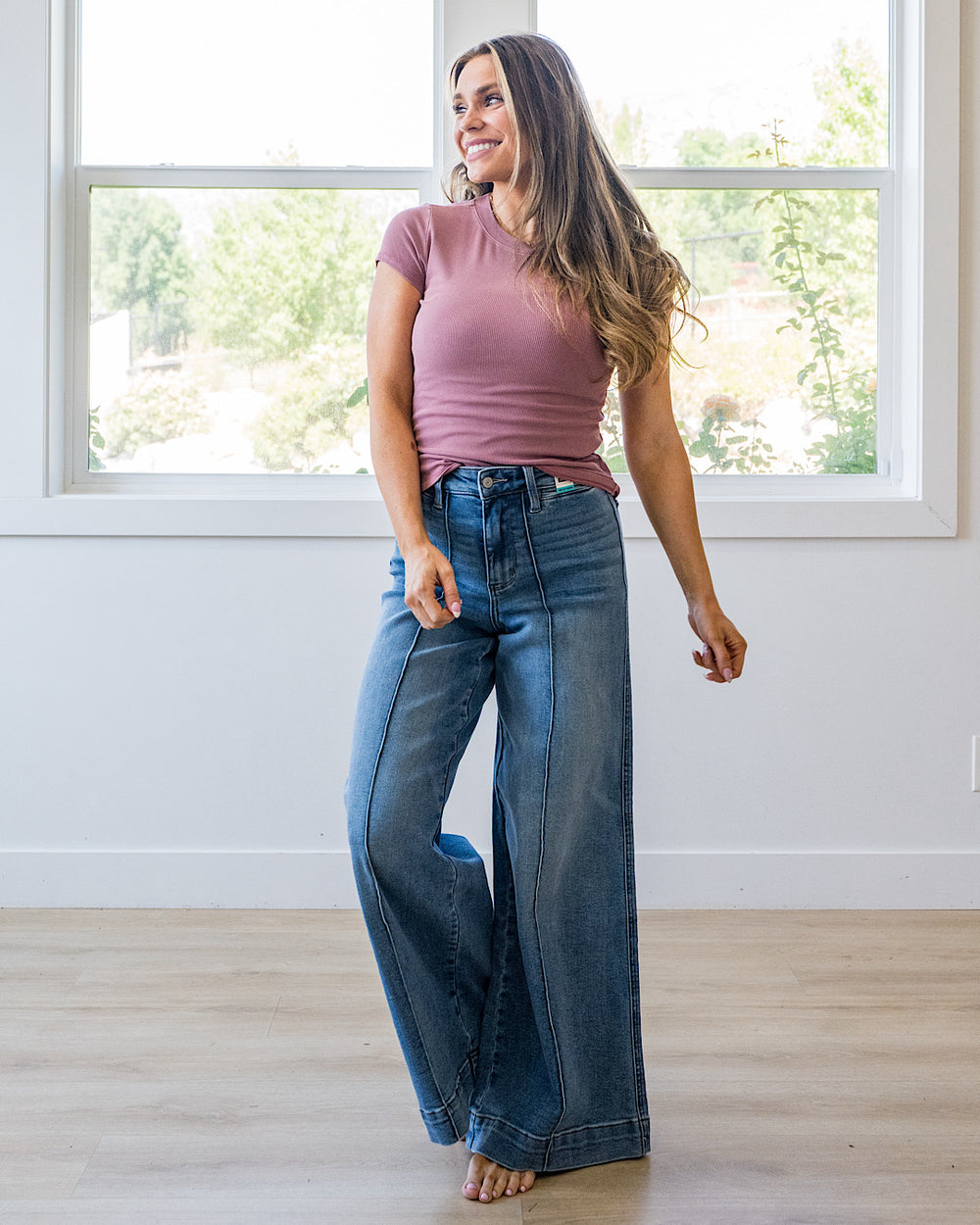 Cassidy Short Sleeve Ribbed Top - Foxglove Be Cool