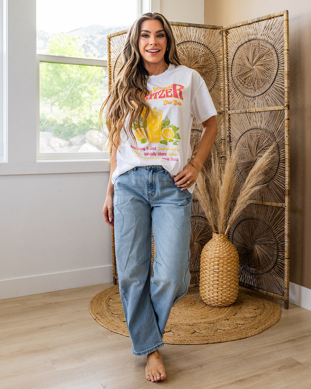 Lemon Spritzer Oversized Tee - White SALE Tres Bien