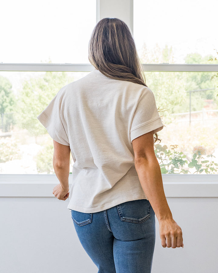 NEW! Charlotte Short Sleeve Pocket Top - Cream Tres Bien