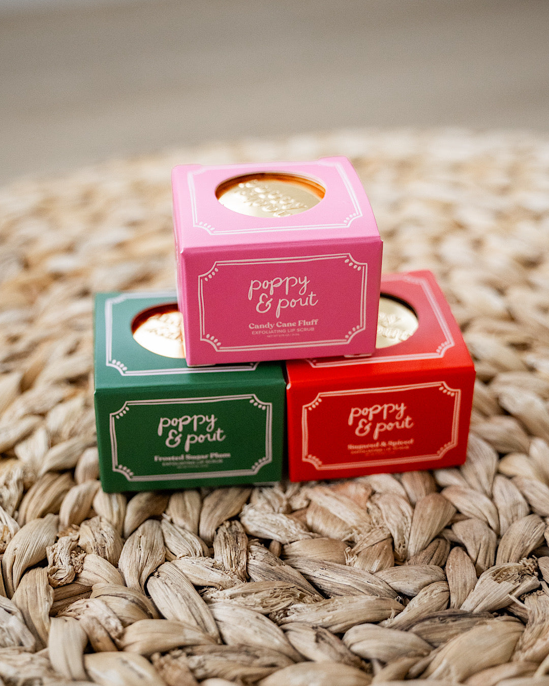 Poppy & Pout Holiday Moisturizing Lip Scrub - 3 Flavors Poppy & Pout