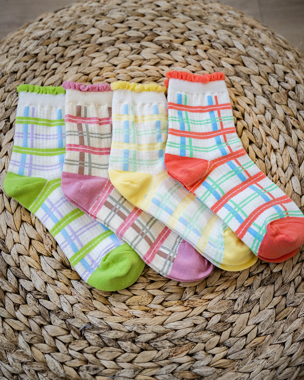 Plaid Ruffle Socks - 4 Options Very J