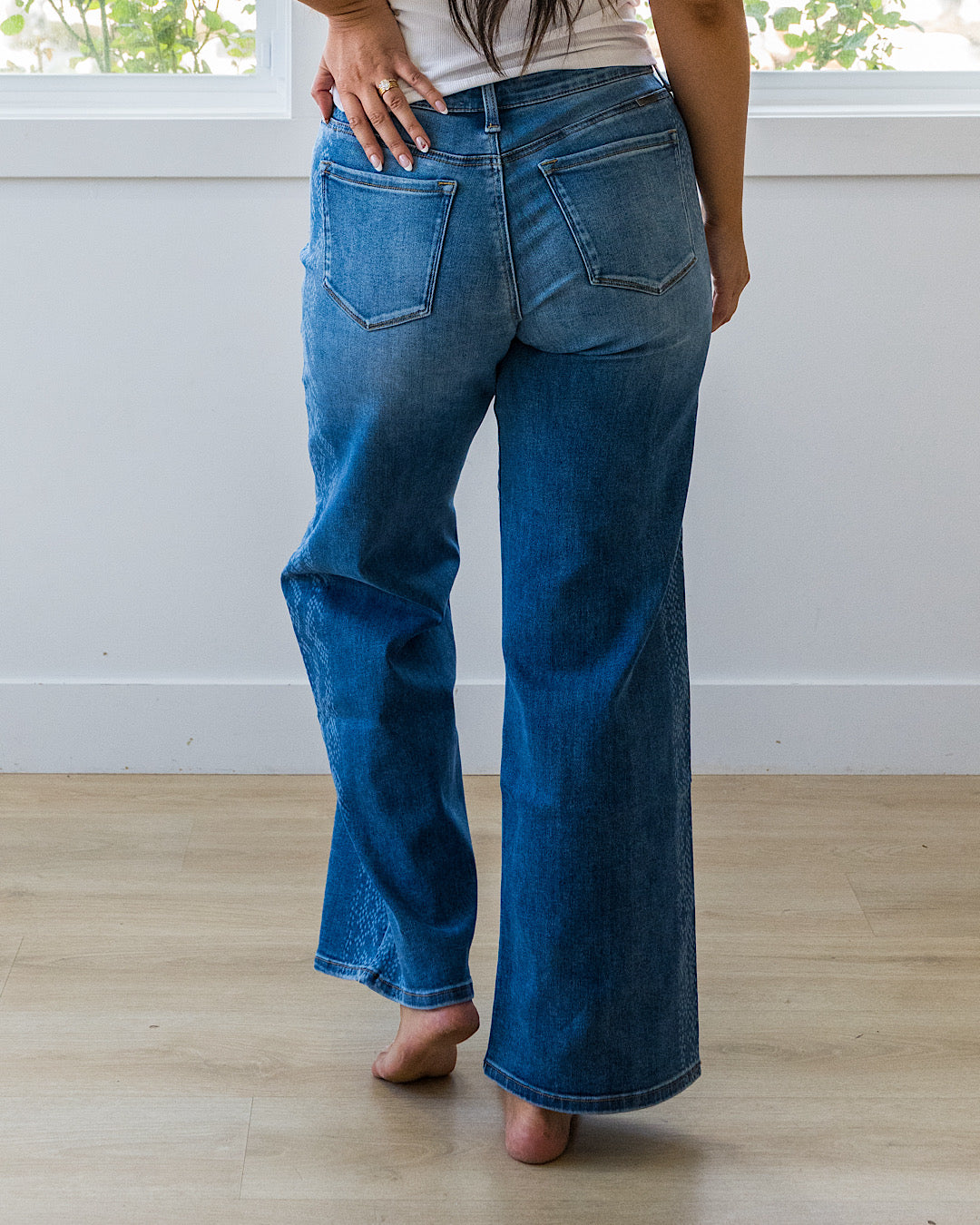 KanCan Isla Snakeskin Wide Leg Jeans KanCan