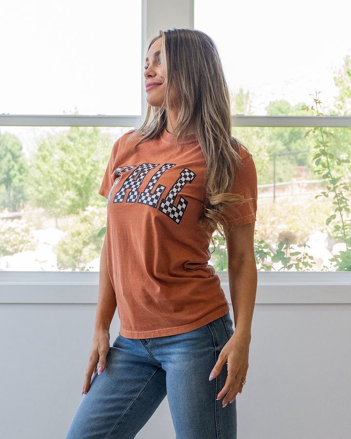 Fall Checkered Tee - Yam Kissed Apparel
