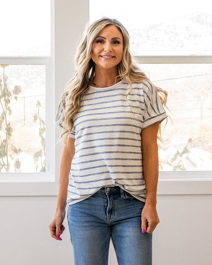 Madison Striped Top - Color Options Available! Lovely Melody Blue
