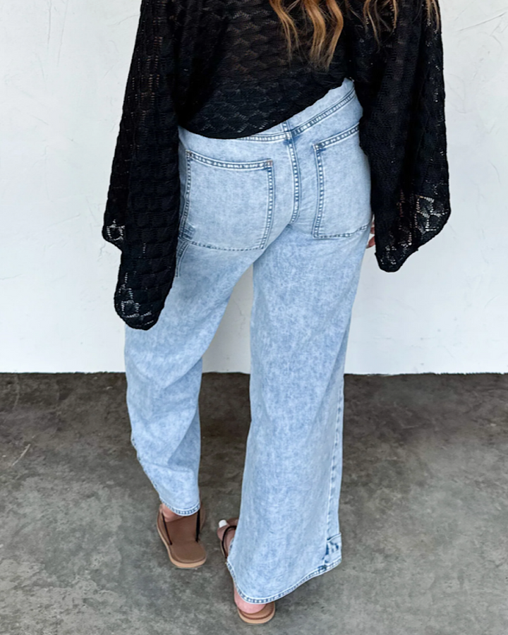 Blakely Say Yes Tie Waist Wide Leg Jeans Blakely