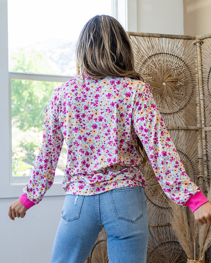 NEW! Clarissa Floral Knit Top - Mint & Fuchsia PS Kate