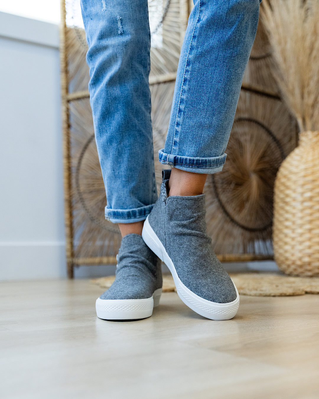 Blowfish Walkabout Flannel High Top Sneaker Boots - Gray FINAL SALE Blowfish