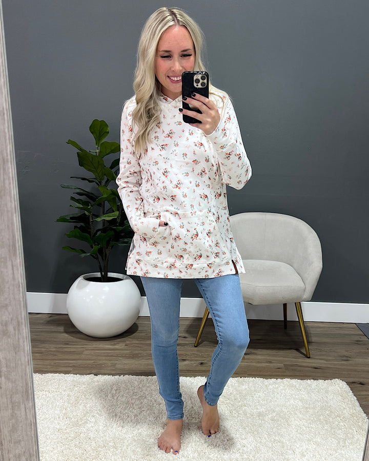 Ampersand Ave Fresh Blooms Sideslit Hoodie FINAL SALE Ampersand Ave