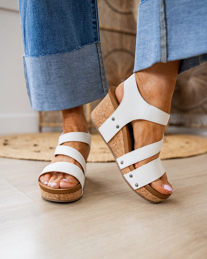 Very G Casper 2 Wedge Sandals - White FINAL SALE Very G