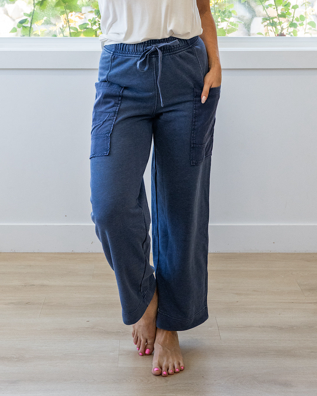 NEW! Rae Mode Terry Comfy Pants - Navy Rae Mode
