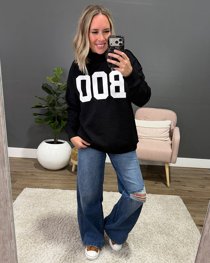NEW! Piper Reversed Mock Neck Sweatshirt - Boo Michelle Mae