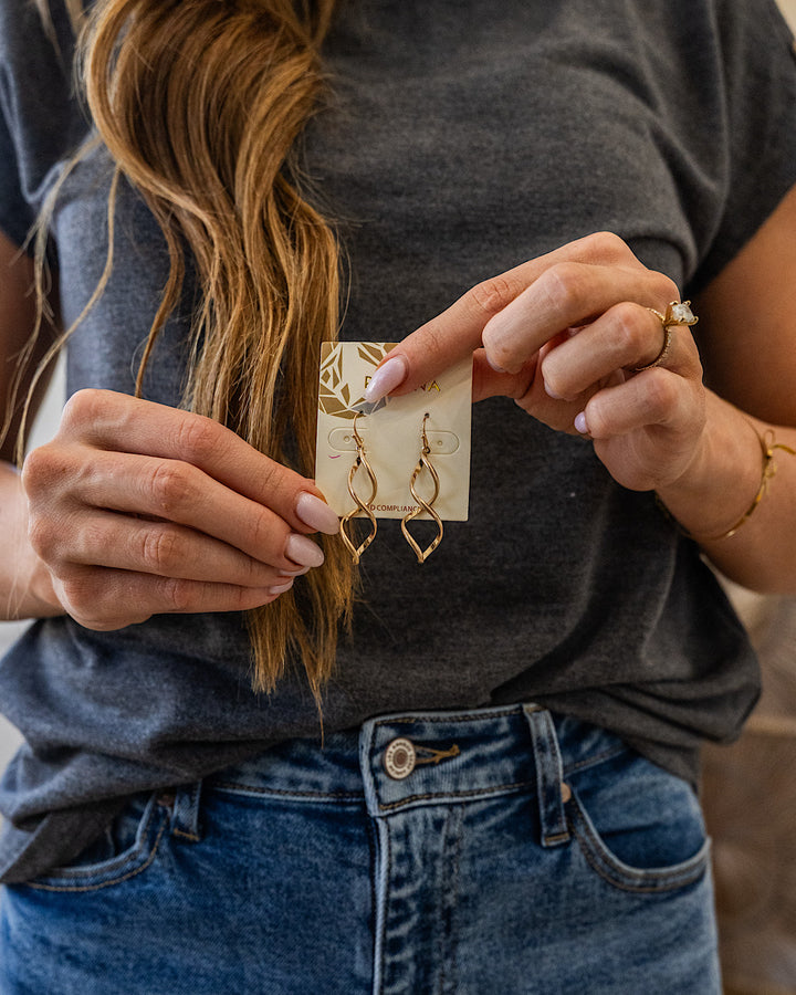 NEW! Spiral Drop Dangle Earrings - Gold