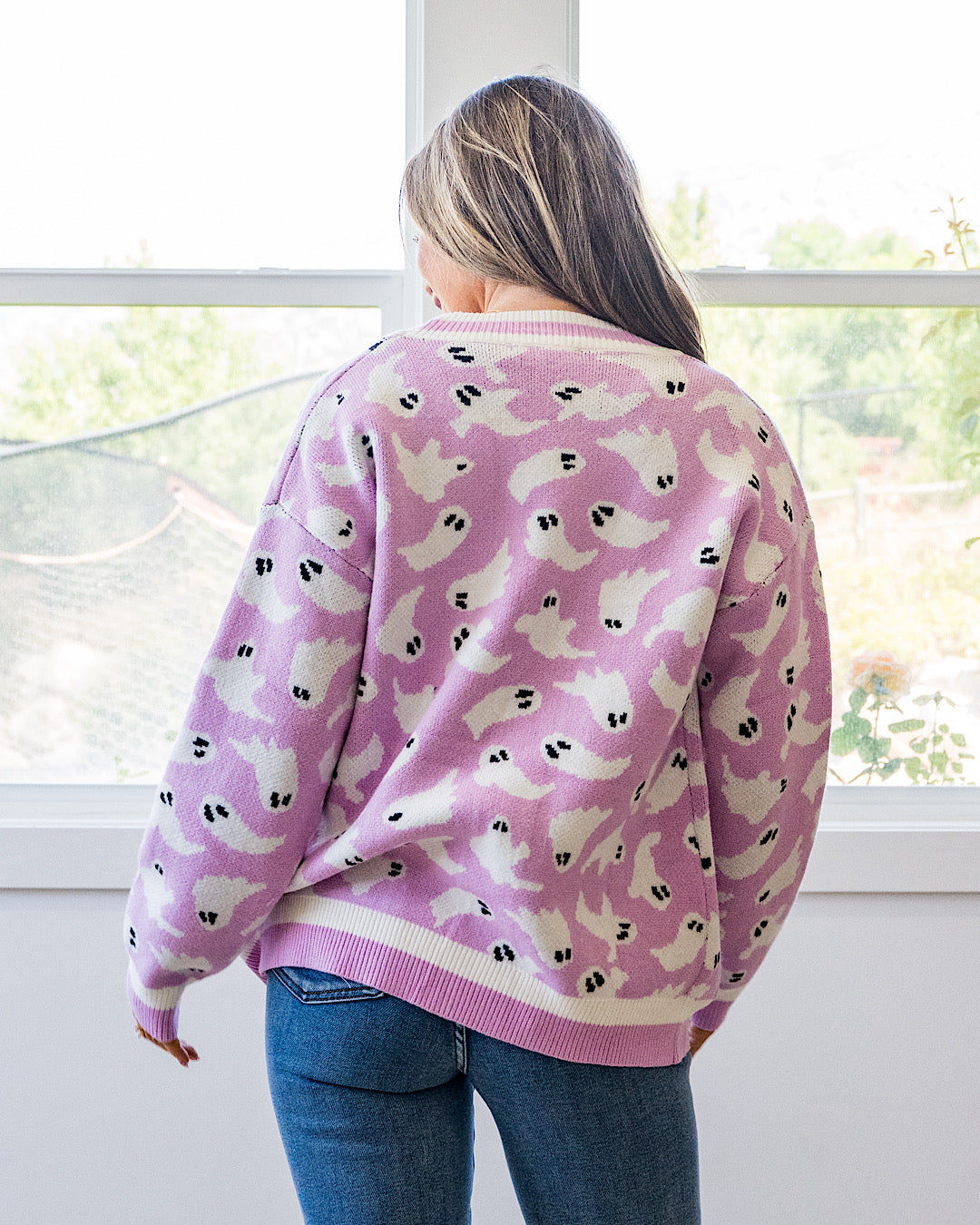 NEW! Ghost Pocket Cardigan - Pink Michelle Mae