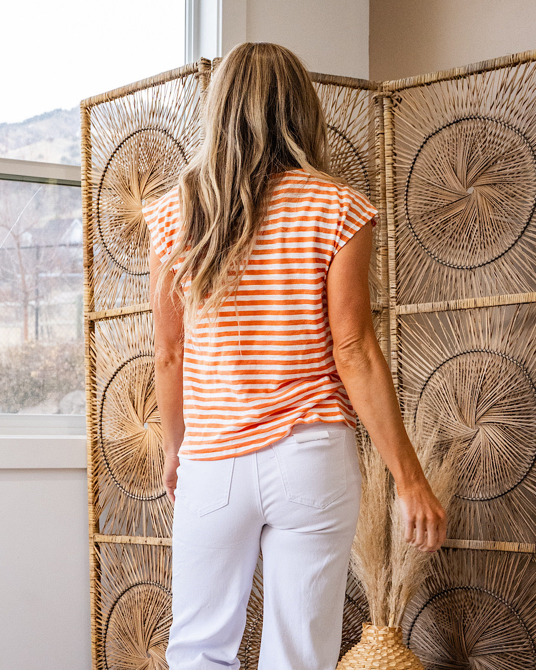 Erin Striped Twist Top - Orange FINAL SALE Staccato