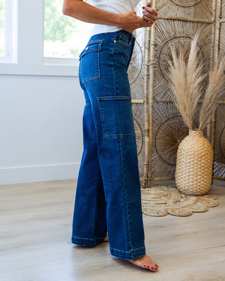 Judy Blue Lennon Wide Cargo Jeans SALE Judy Blue