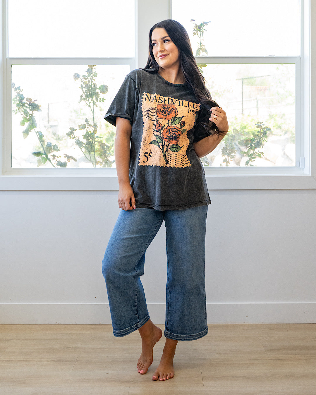 Nashville Postage Stamp Vintage Black Tee Zutter