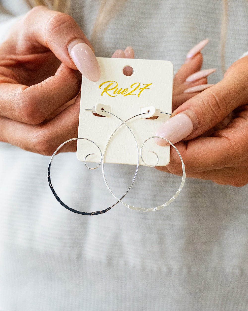 Silver Spiral Hoop Earring Trendy Wholesale