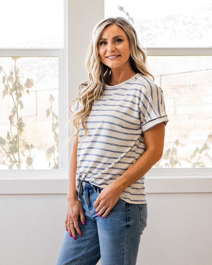 NEW! Madison Striped Top - Blue Lovely Melody