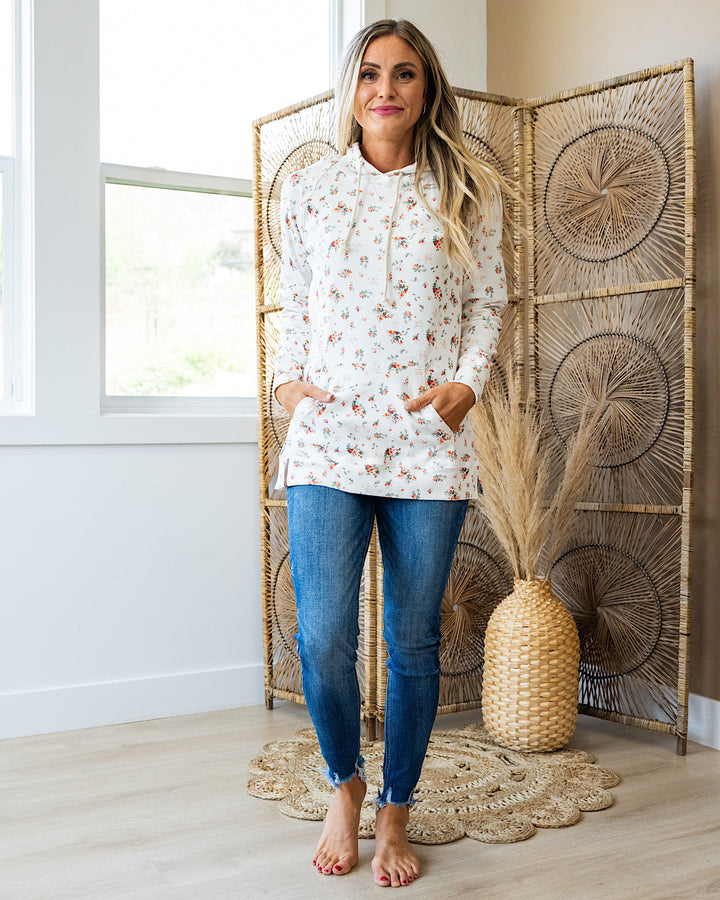Ampersand Ave Fresh Blooms Sideslit Hoodie FINAL SALE Ampersand Ave