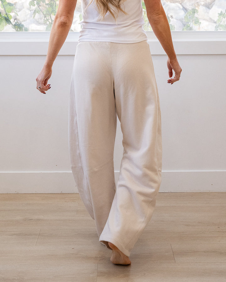 Micael Barrel Leg Lounge Pants - Beige Reflex