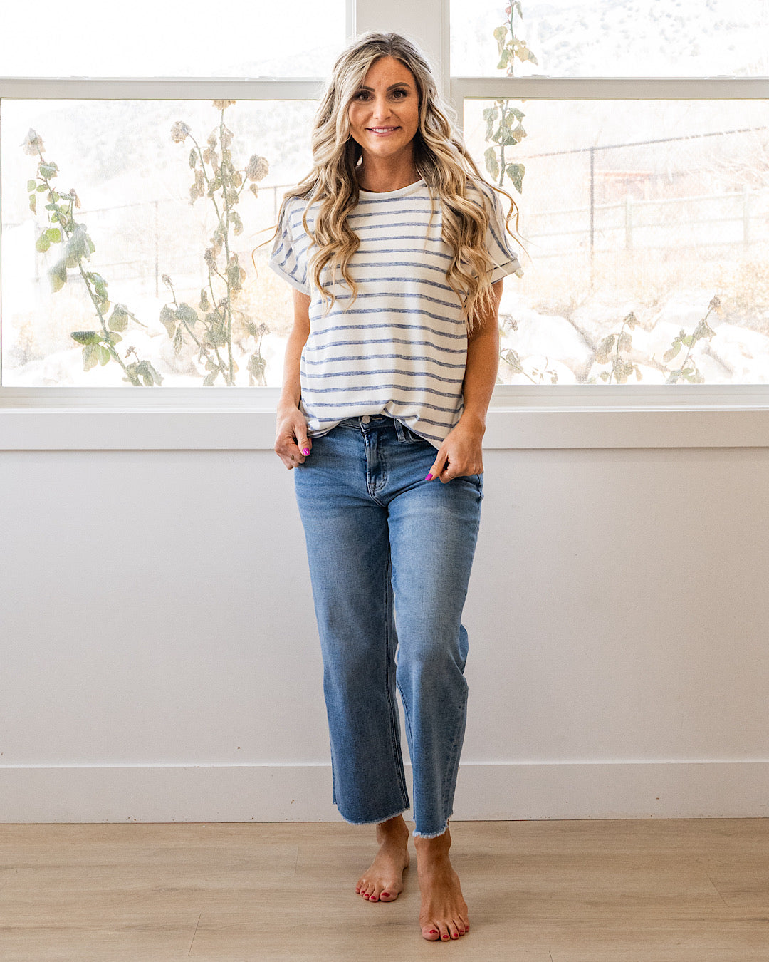 NEW! Madison Striped Top - Blue Lovely Melody