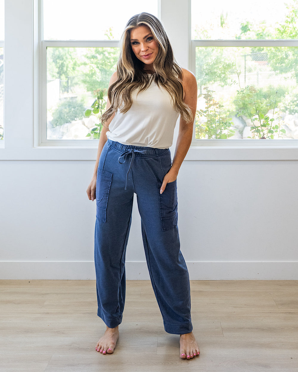 NEW! Rae Mode Terry Comfy Pants - Navy Rae Mode