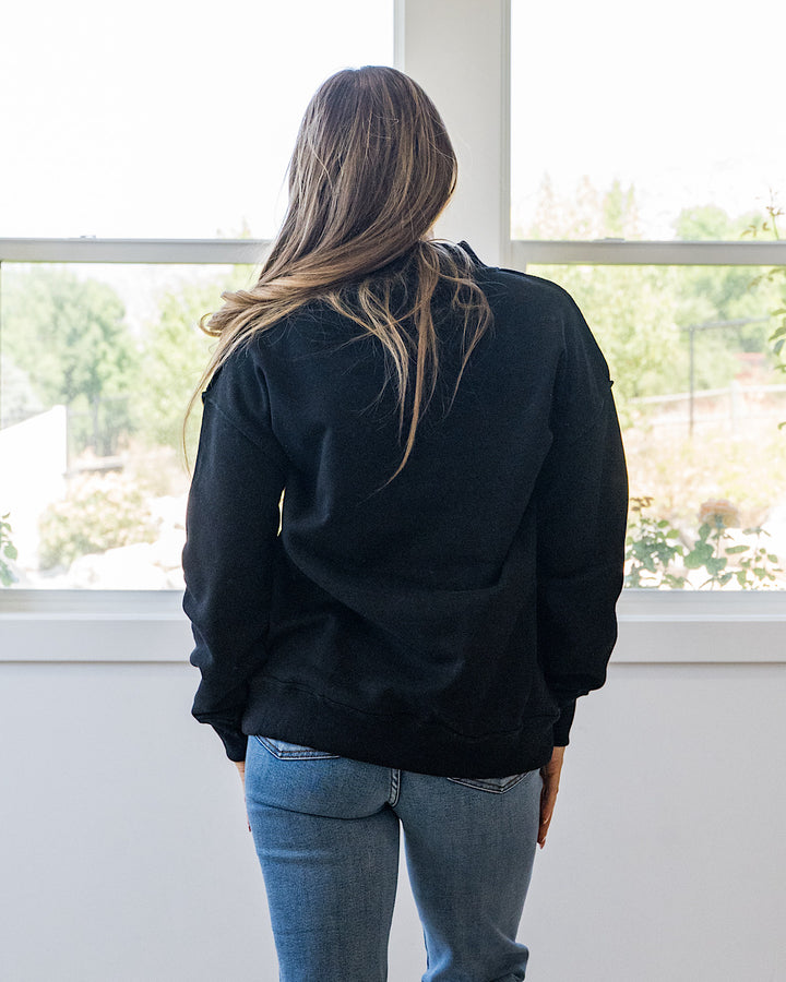 NEW! Piper Reversed Mock Neck Sweatshirt - Boo Michelle Mae