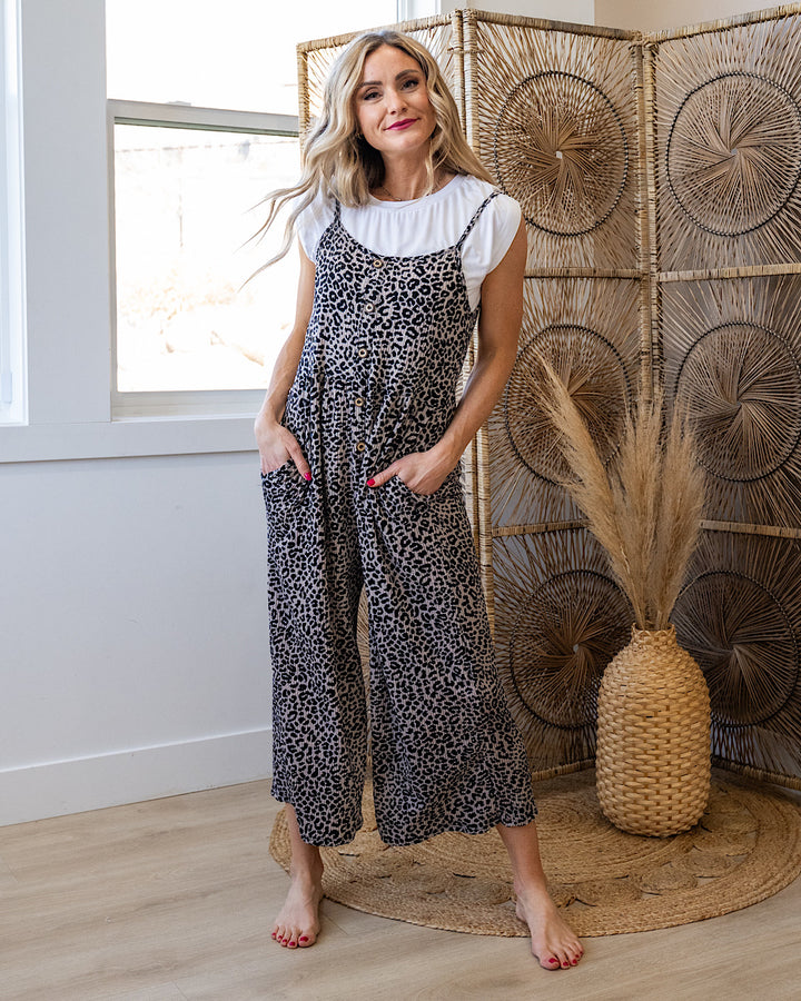 Esme Corded Leopard Print Jumpsuit Lovely Melody