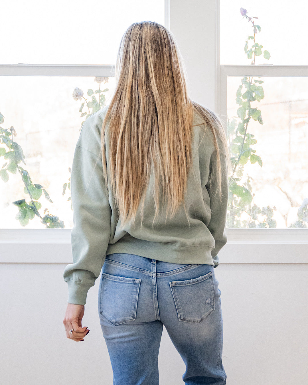 The Go To Fleece Crewneck Sweatshirt - Basil Reflex