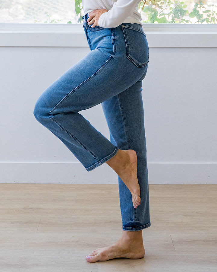 Judy Blue Keep You Non Distressed Control Top Straight Jeans Judy Blue