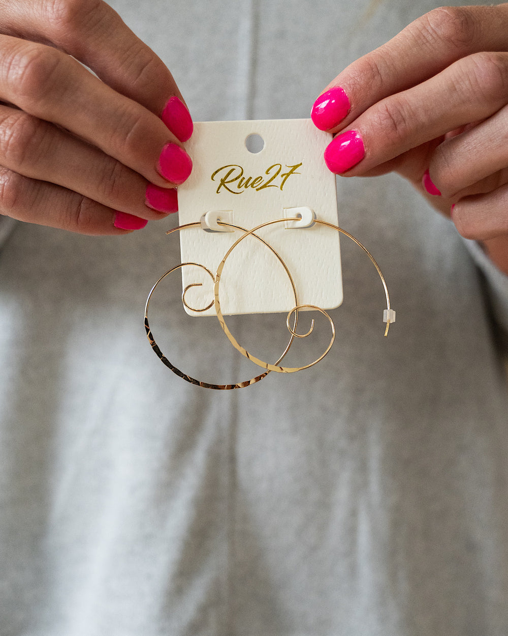 Gold Spiral Hoop Earring Trendy Wholesale