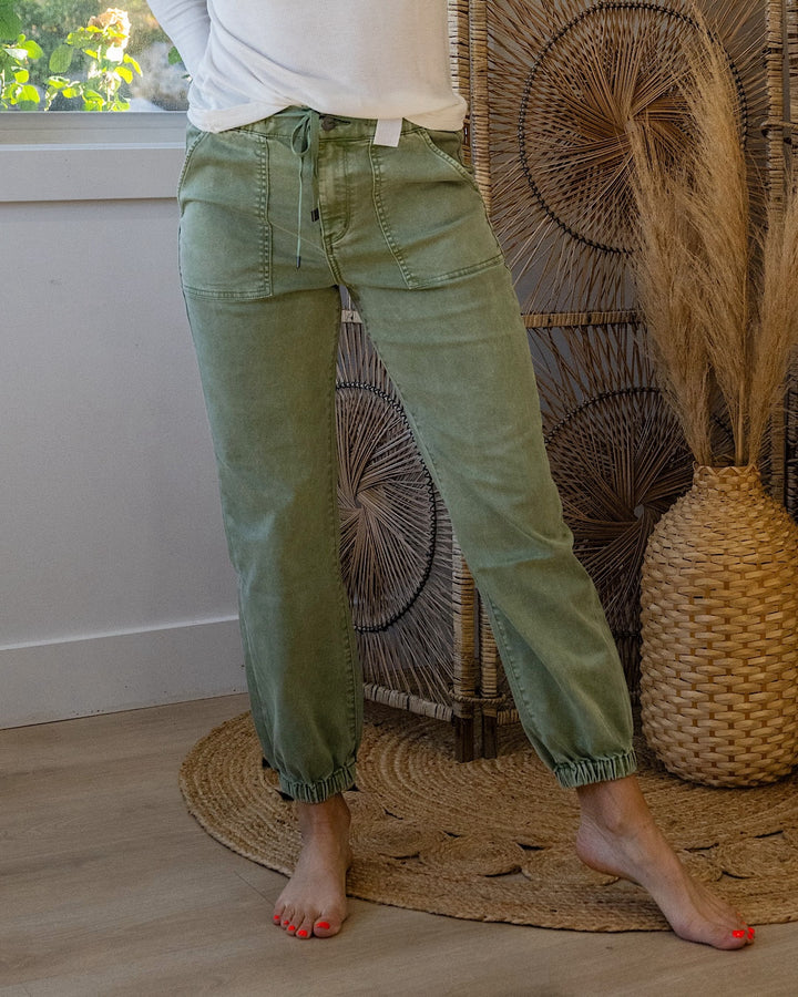 Mica Notice Me Jogger Jeans - Olive Mica Denim