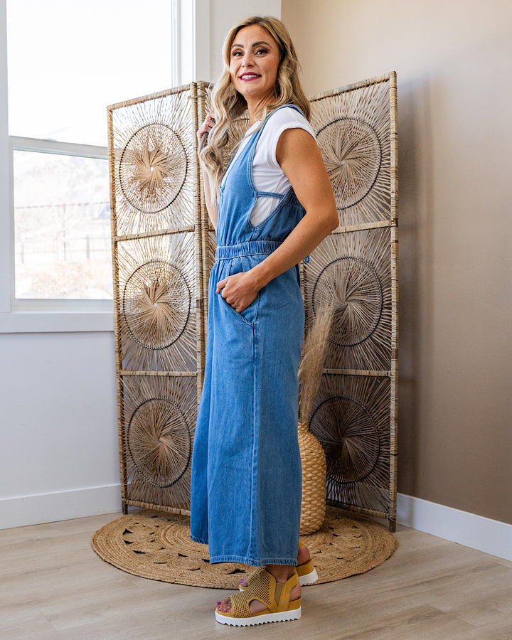 KanCan Sandria Cropped Wide Leg Overalls KanCan