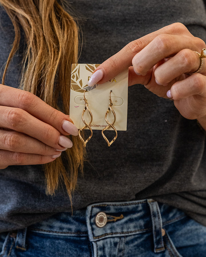 NEW! Spiral Drop Dangle Earrings - Gold