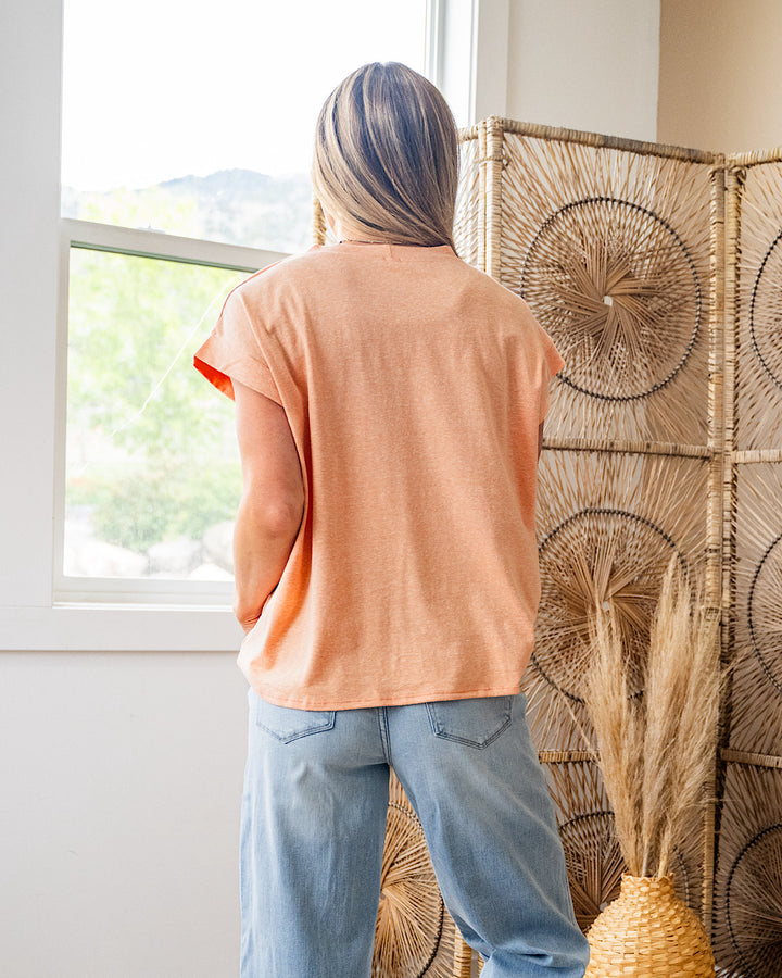 Jana Heathered Cap Sleeve Top - Orange FINAL SALE Sew In Love