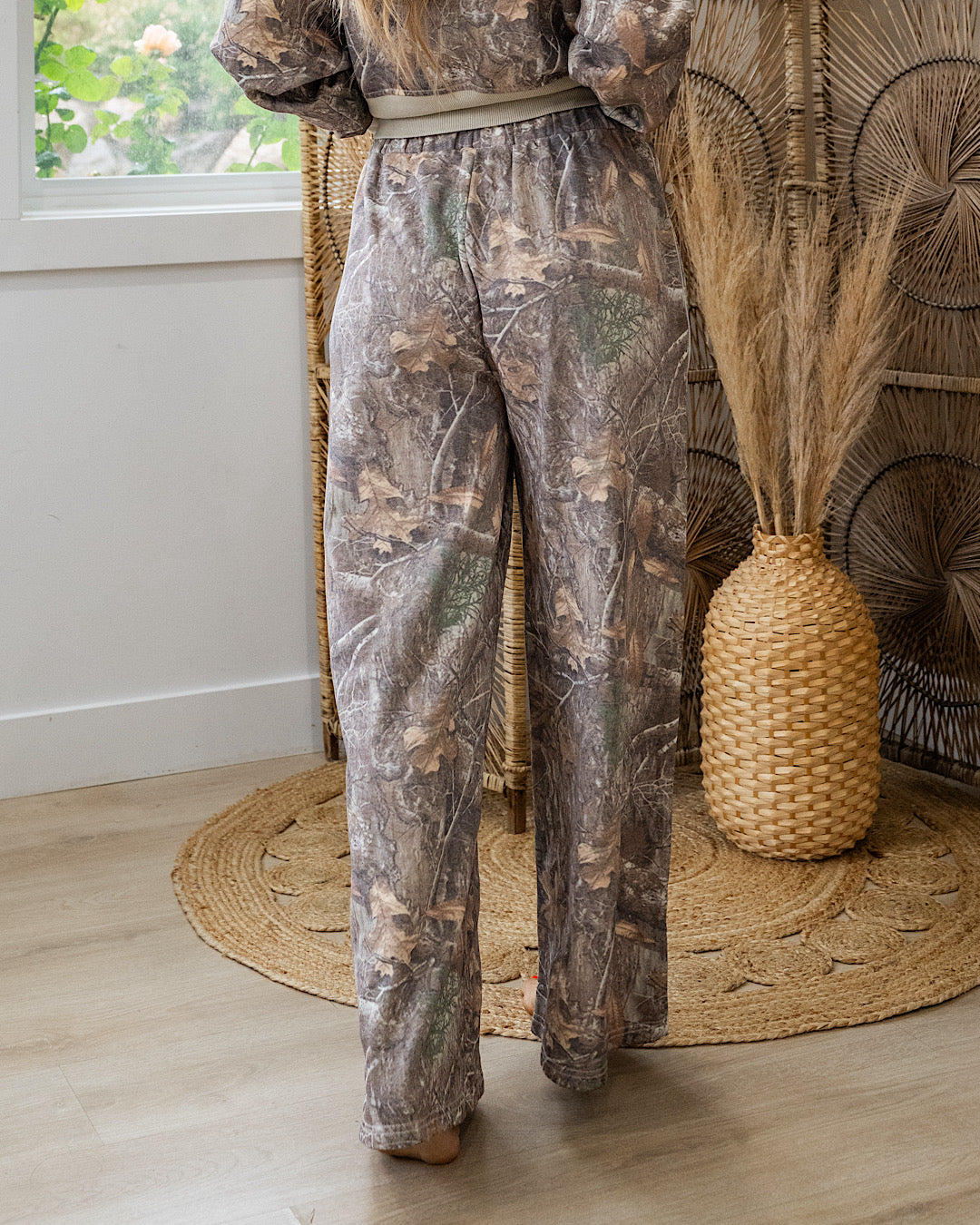 Drift Away Wide Leg Lounge Pants - Camo Blakeley