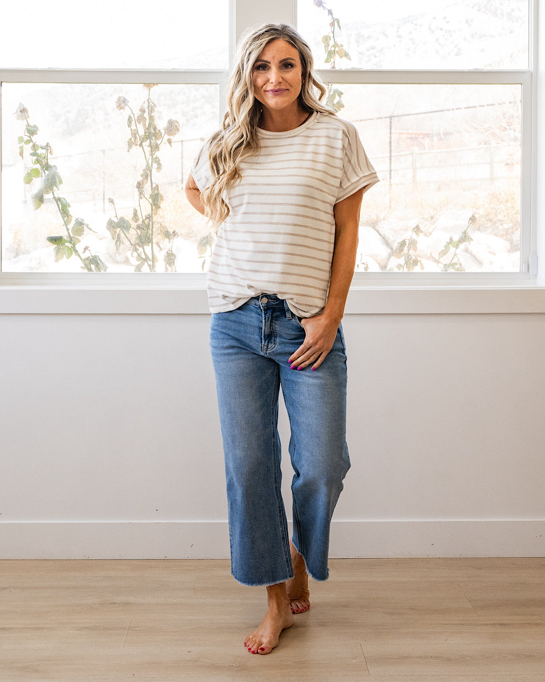 NEW! Madison Striped Top - Mocha Lovely Melody