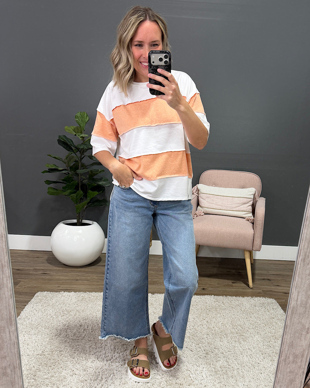 NEW! Maya Color Block Top - Peach Lovely Melody