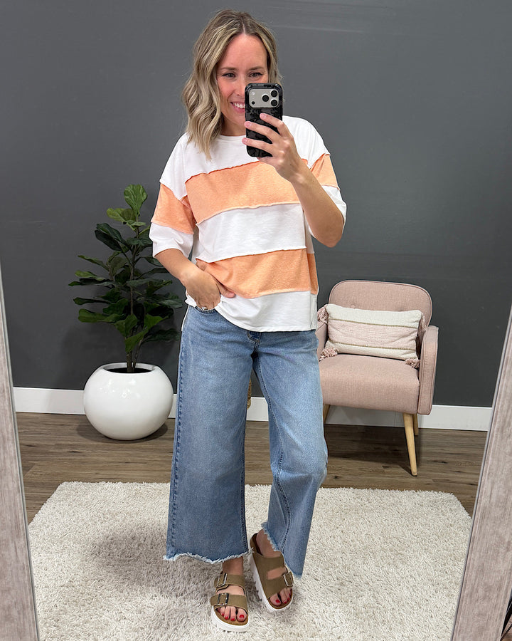 NEW! Maya Color Block Top - Peach Lovely Melody