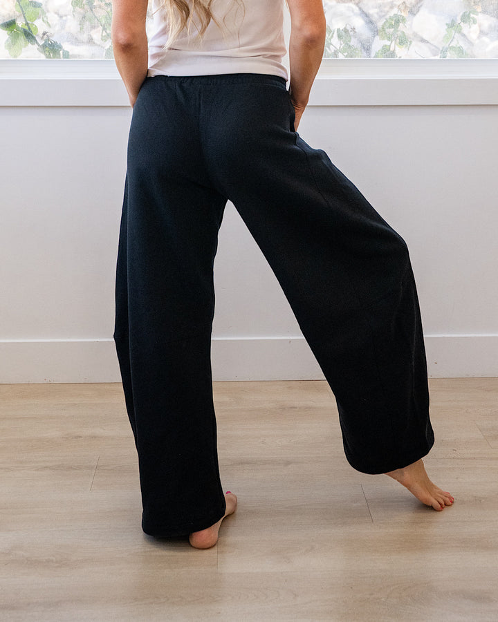Micael Barrel Leg Lounge Pants - Black Reflex