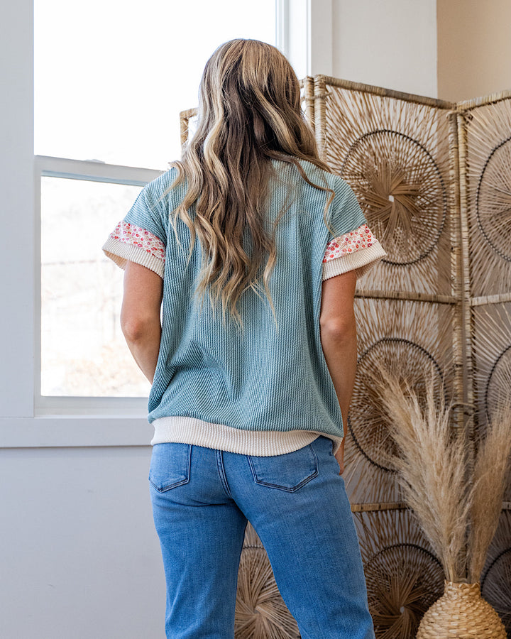 Sierra Corded Color Block Top - Blue FINAL SALE Lovely Melody