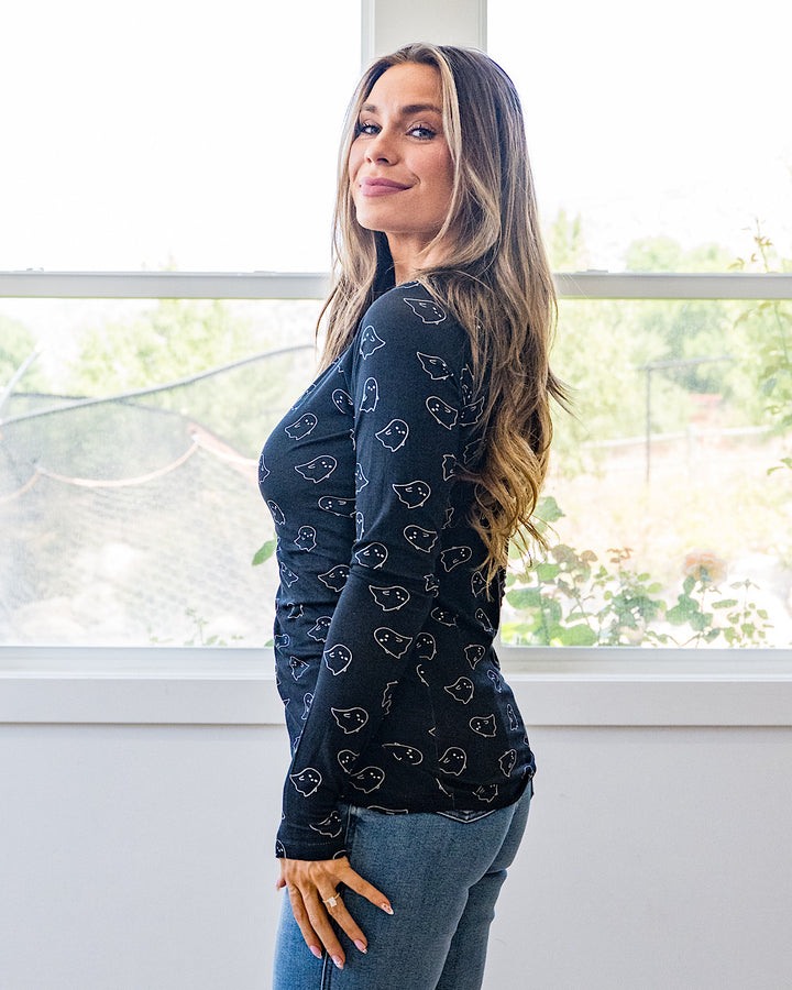 NEW! Blair Long Sleeve Top - Midnight Ghosts Michelle Mae