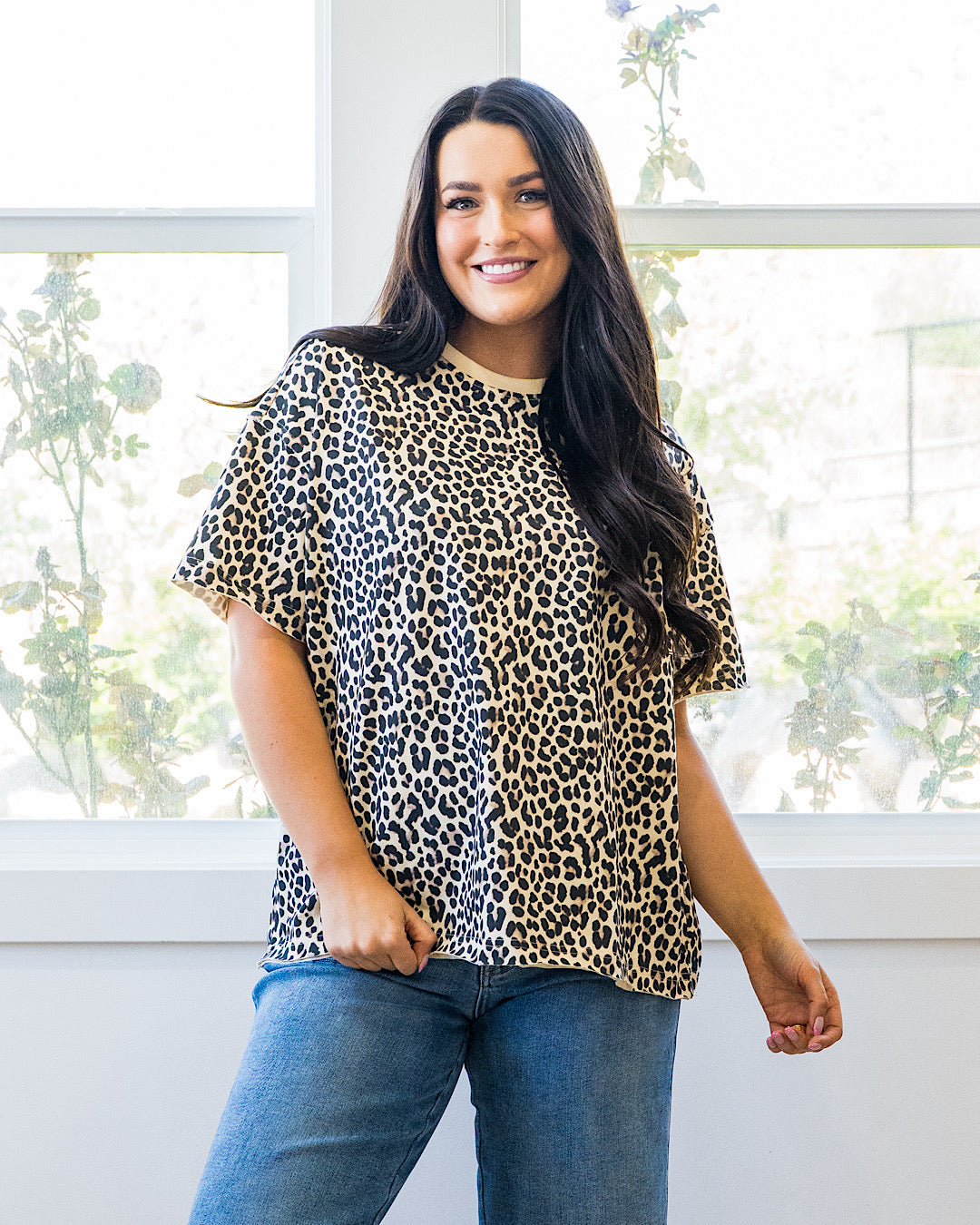 Ampersand Ave Layover Leopard Boyfriend Tee Ampersand Ave