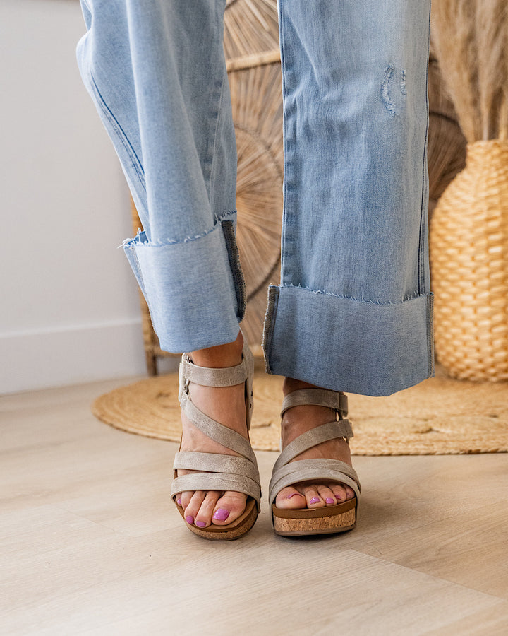 Very G Harriet Cork Wedge Sandals - Cream FINAL SALE Very G