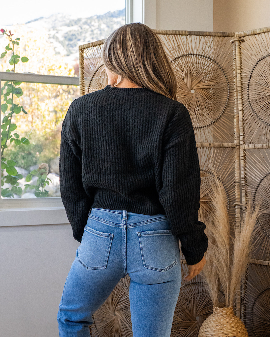NEW! Evie Ribbed Knit Sweater - Black