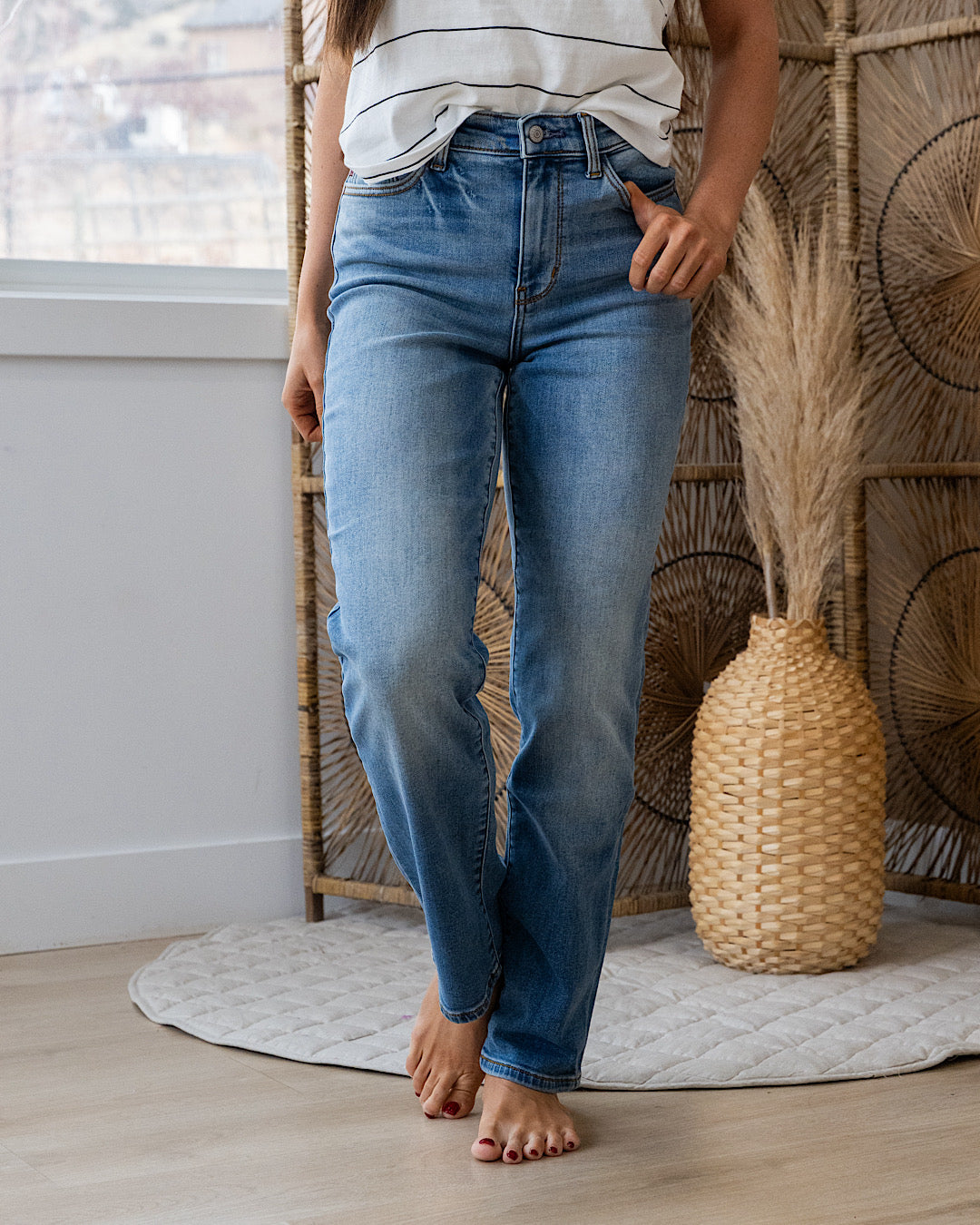 Judy Blue Bridget Thermal Straight Jeans Judy Blue