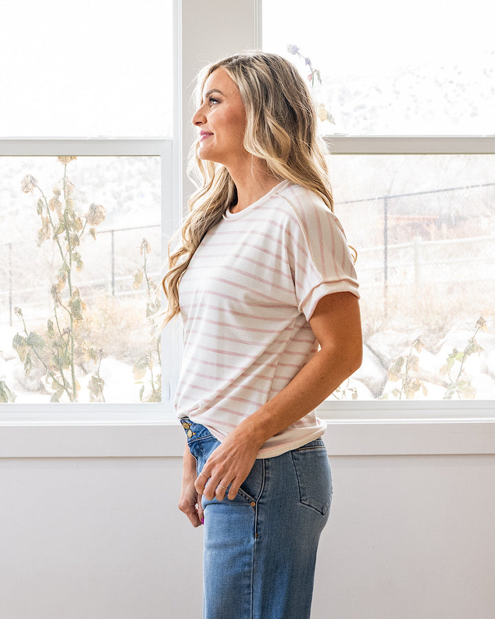 NEW! Madison Striped Top - Blush Lovely Melody